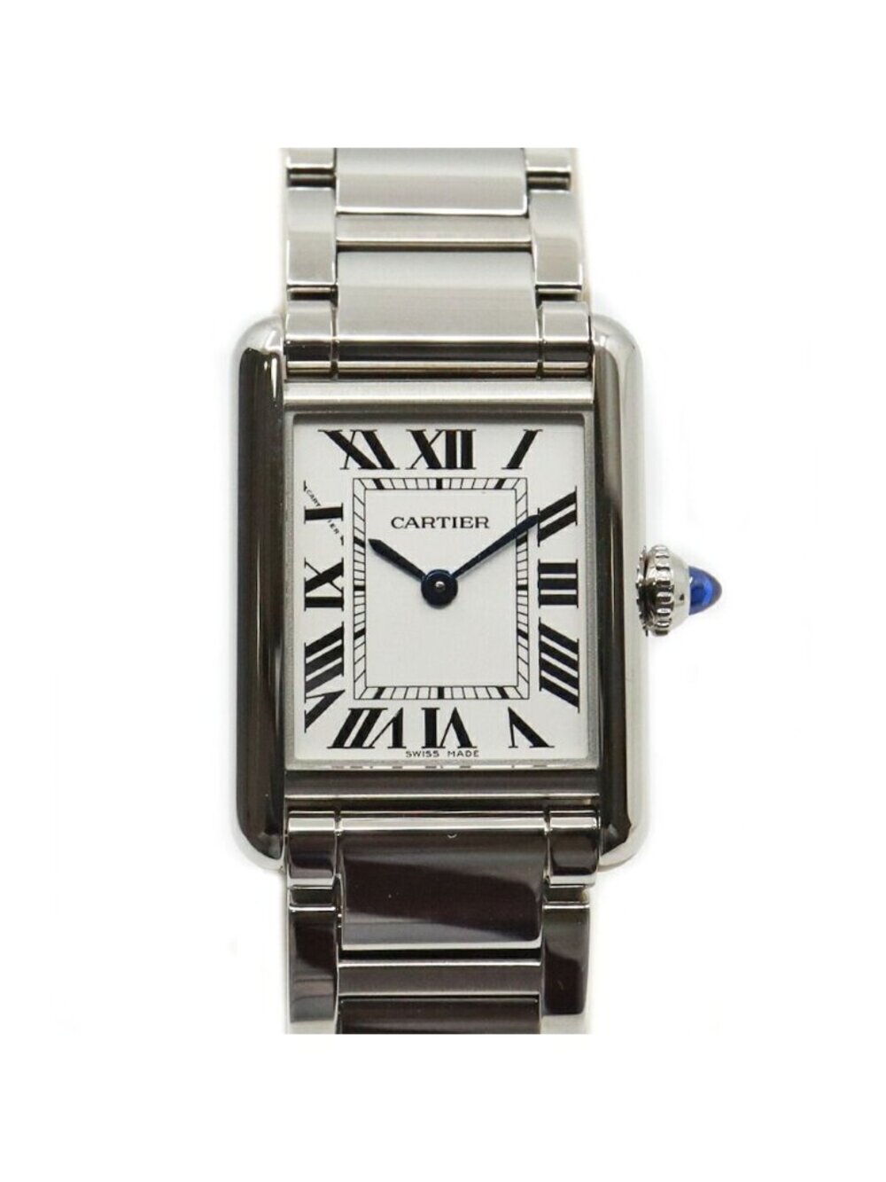 Cartier Tank Must Small Model White Watch SS Quartz SM